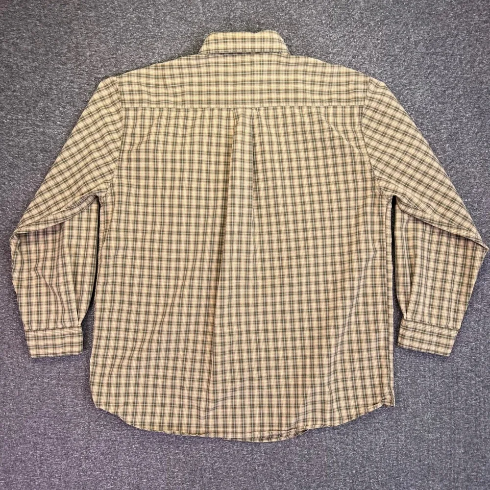 Carhartt Plaid Button Down Shirt‎ Mens Large Olive Green Workwear Casual S147OLV